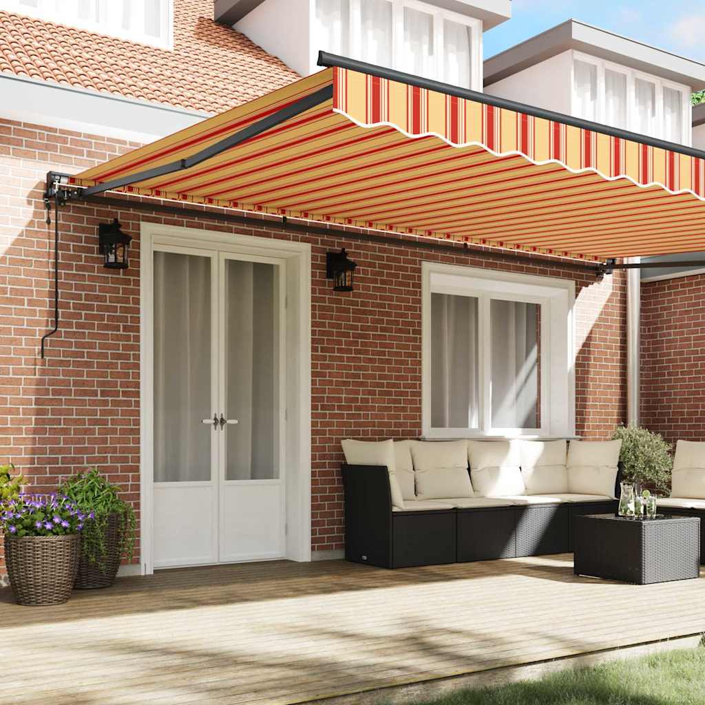 Retractable Awning Yellow and Orange 500x300 cm Fabric