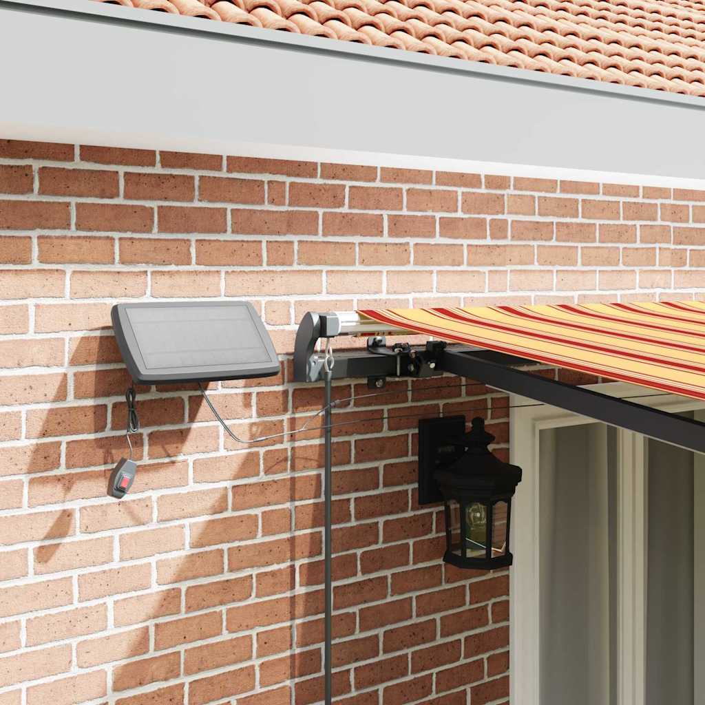 Retractable Awning Manual Yellow and orange 500 x 350 cm Fabric