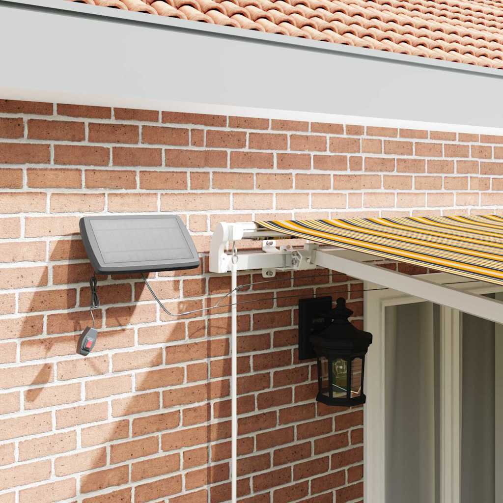 Retractable Awning with Manual Multicolour 500 x 350 cm Fabric