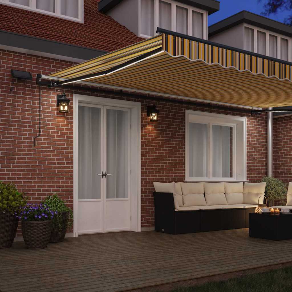 Retractable Awning Manual Multicolour 500 x 350 cm Fabric