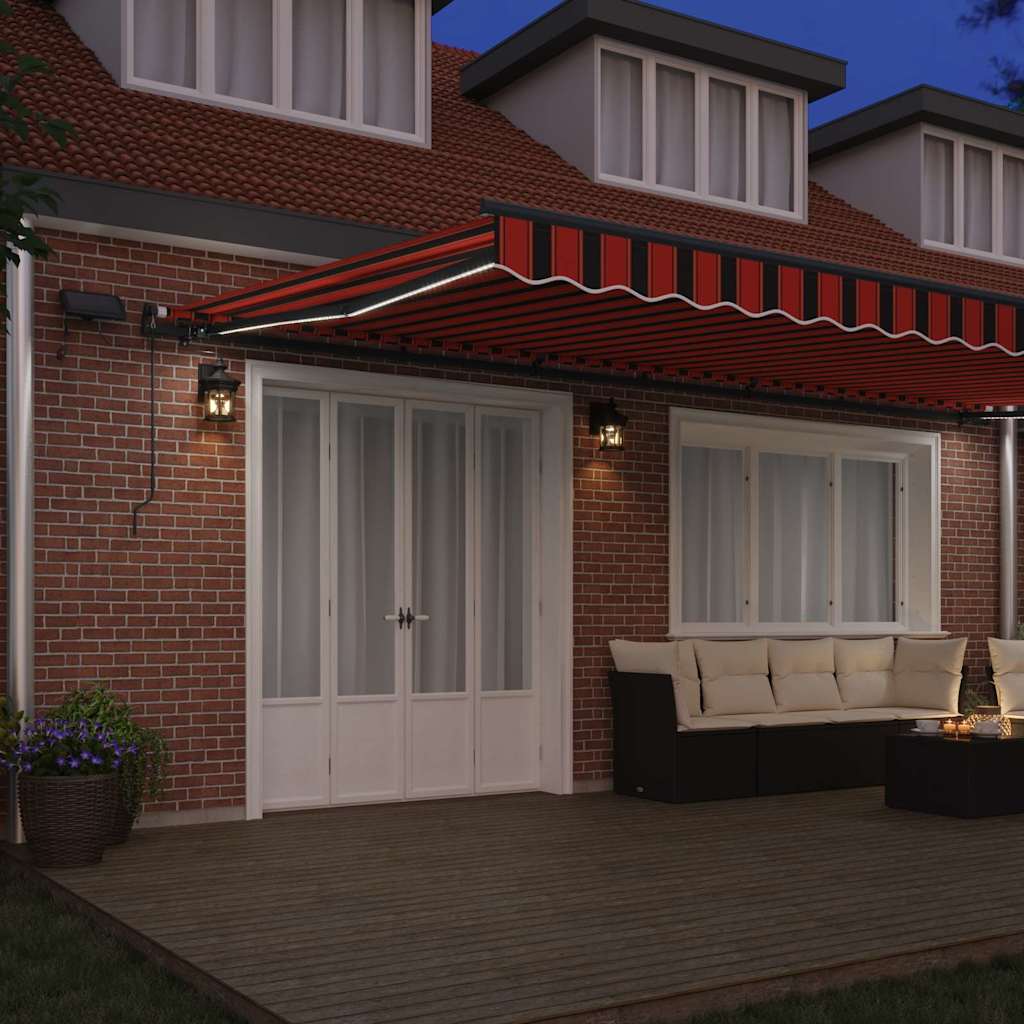 Retractable Awning Manual Orange and brown 600 x 300 cm Fabric