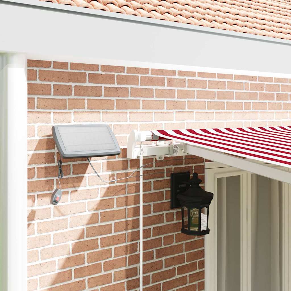 Retractable Awning with Red and white 600 x 300 cm Fabric
