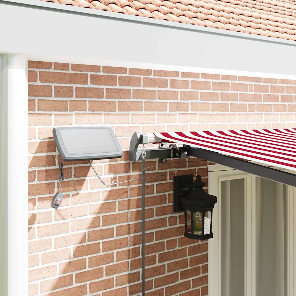 Retractable Awning Manual Red and white 600 x 300 cm Fabric