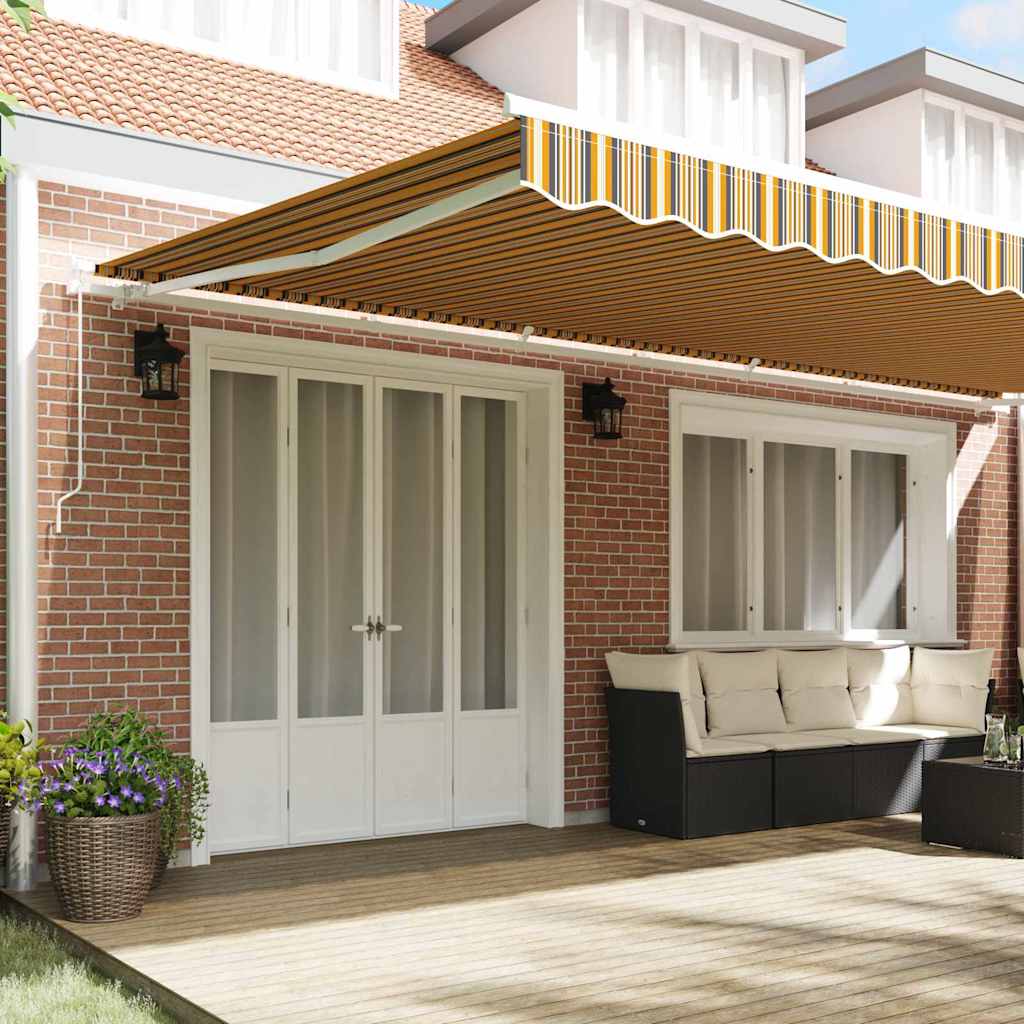 Retractable Awning Multicolour 600 x 300 cm Polyester and Metal