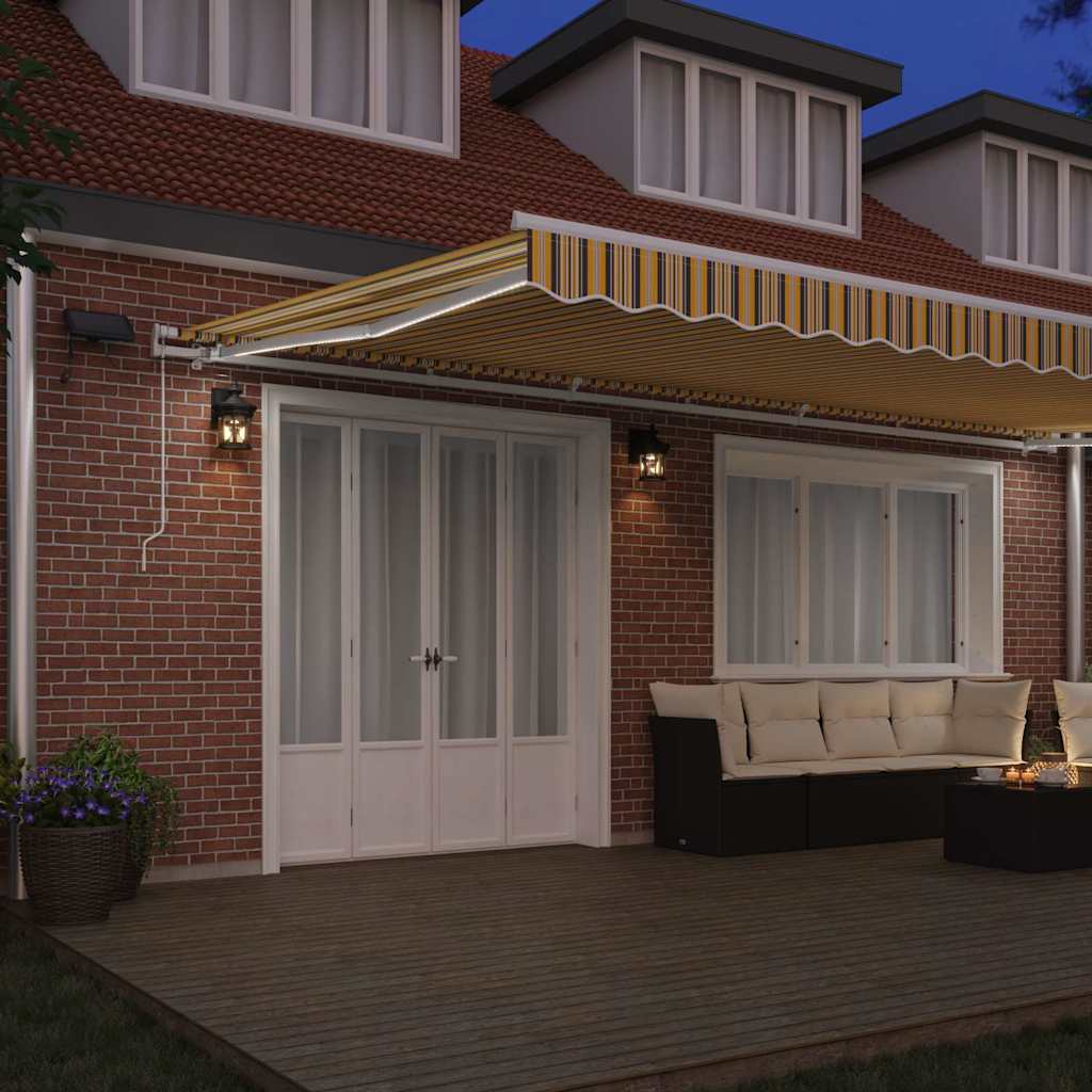 Retractable Awning with Manual Multicolour 600 x 300 cm Fabric