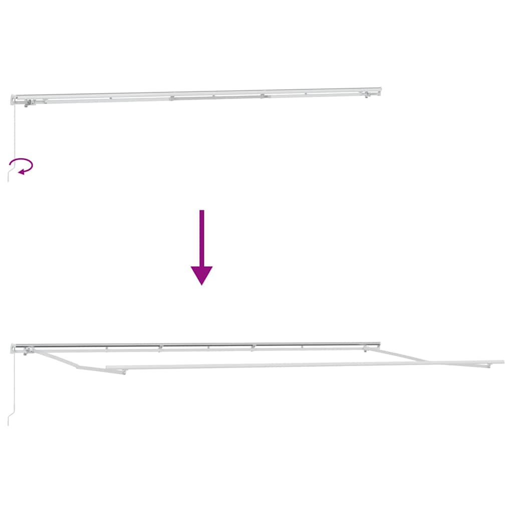 Retractable Awning White 600 x 300 cm Polyester and Metal