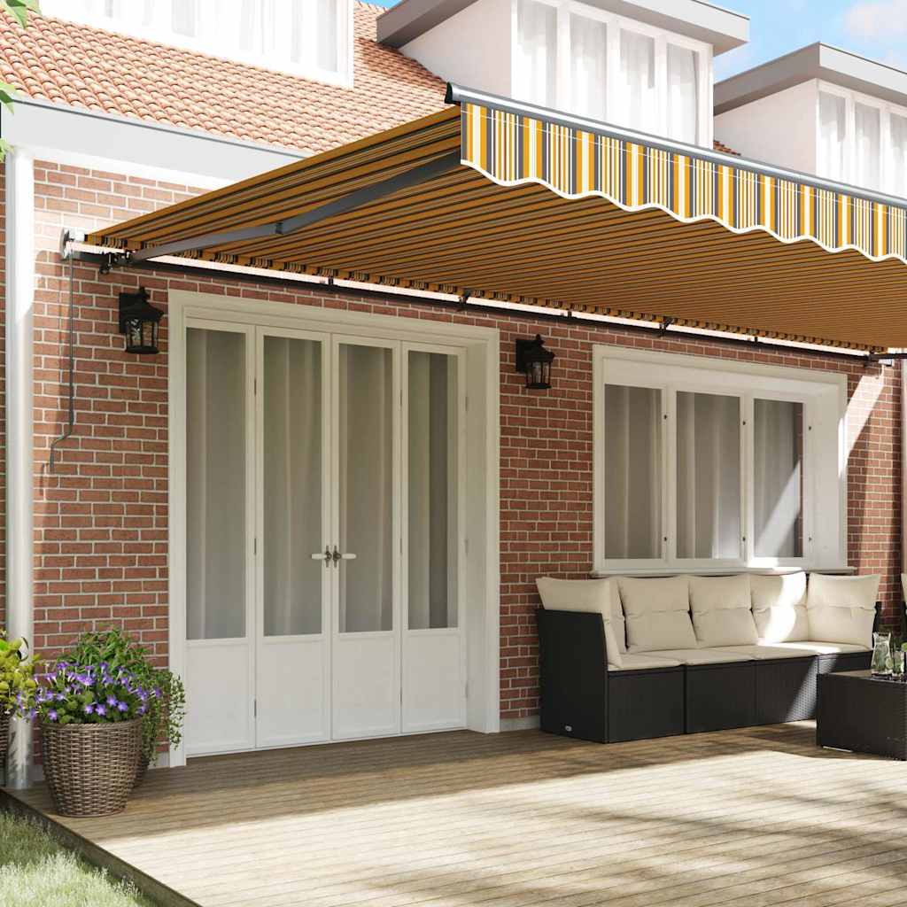 Retractable Awning Manual Multicolour 600 x 350 cm Fabric