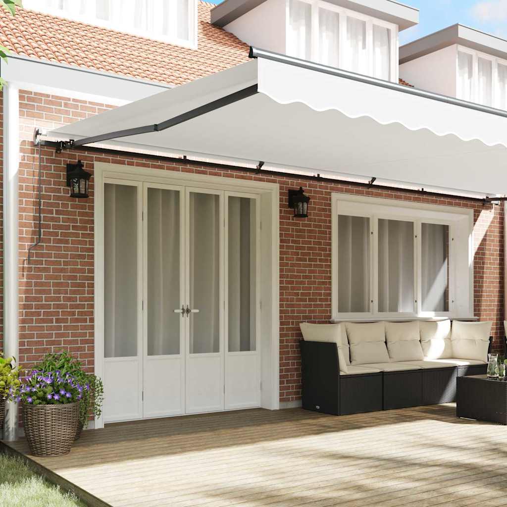 Awning Manual White 600 x 350 cm Fabric