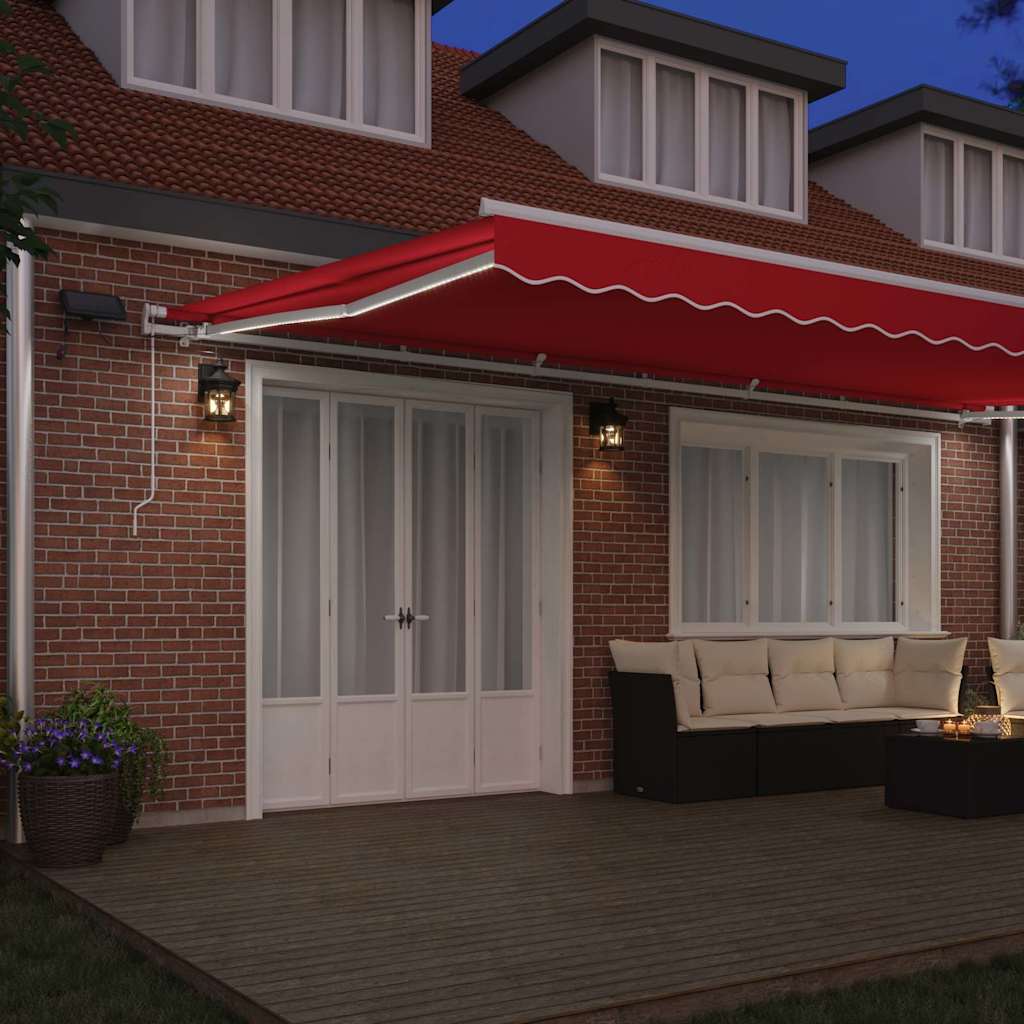 Retractable Awning with Manual Red 600 x 350 cm Fabric
