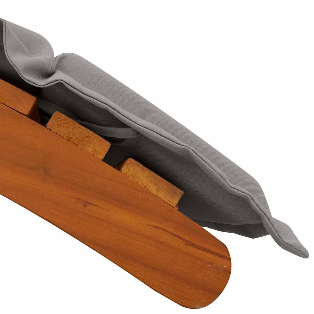 Sun lounger 2 pcs Grey 184 x 55 x 64cm Solid Acacia wood