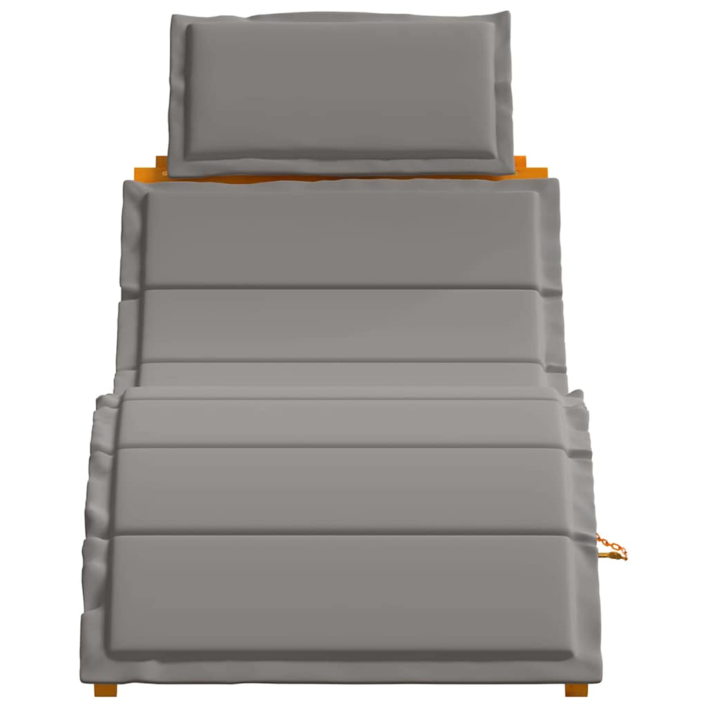 Sun lounger 2 pcs Grey 184 x 55 x 64cm Solid Acacia wood