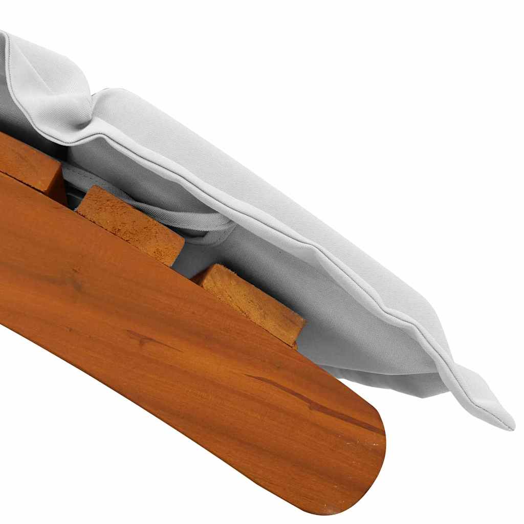 Sun lounger 2 pcs Light Grey 184 x 55 x 64cm Solid Acacia wood