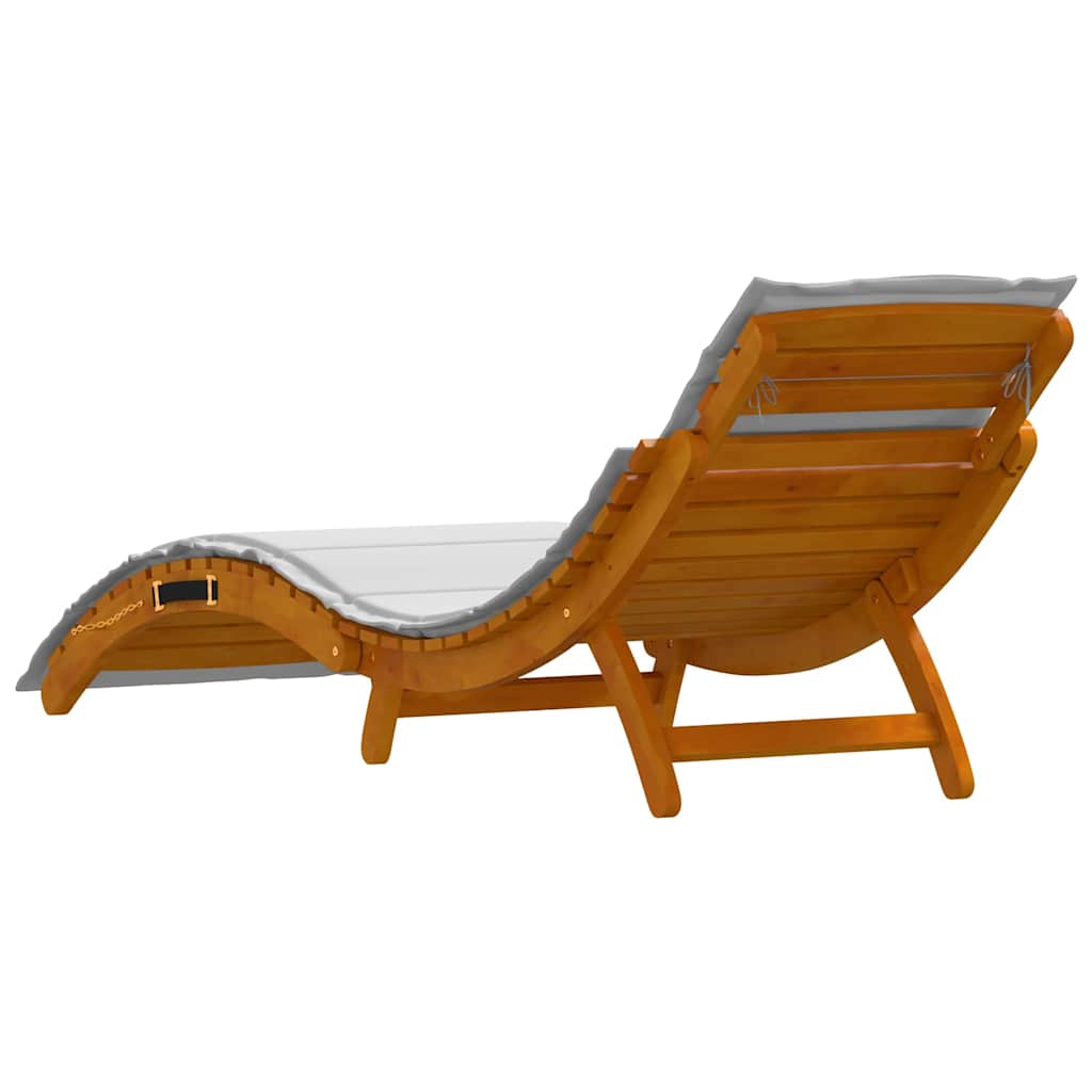 Sun lounger 2 pcs Light Grey 184 x 55 x 64cm Solid Acacia wood