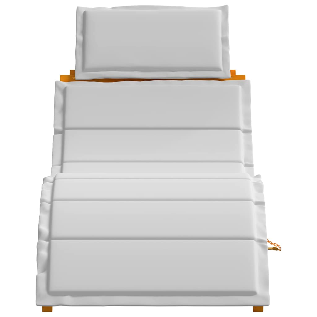 Sun lounger 2 pcs Light Grey 184 x 55 x 64cm Solid Acacia wood