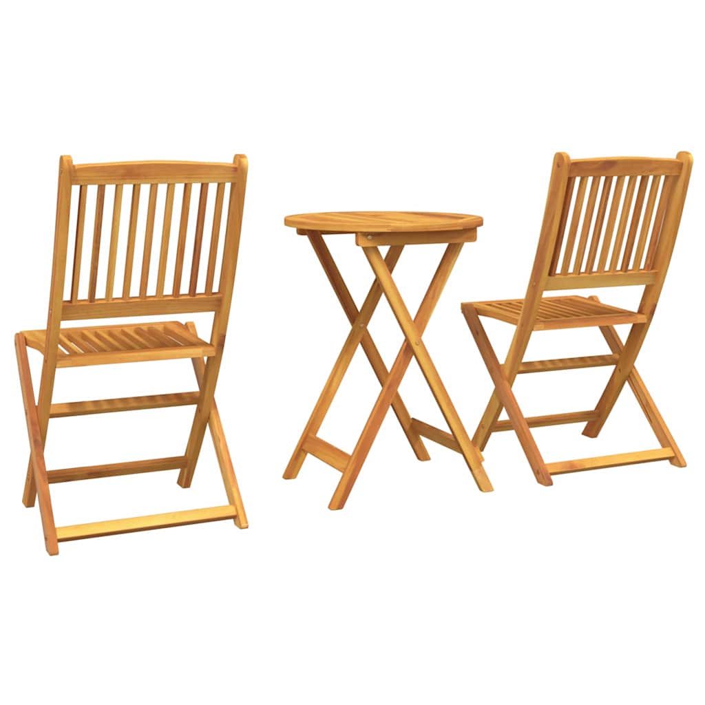 Garden Bistro Set 3 pcs Brown Solid acacia wood