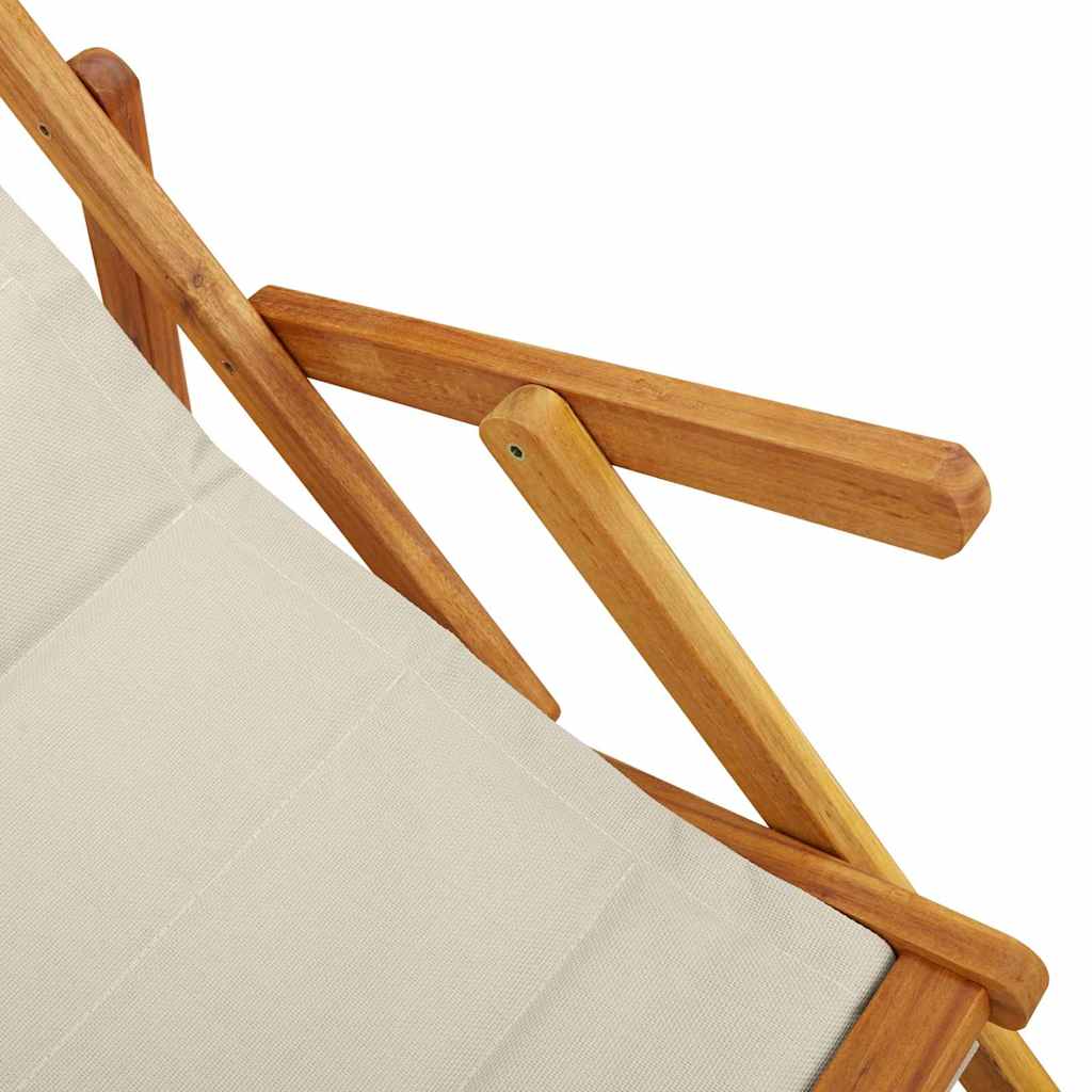 Beach Chair with Cushion 2 pcs Brown x x Solid Acacia wood