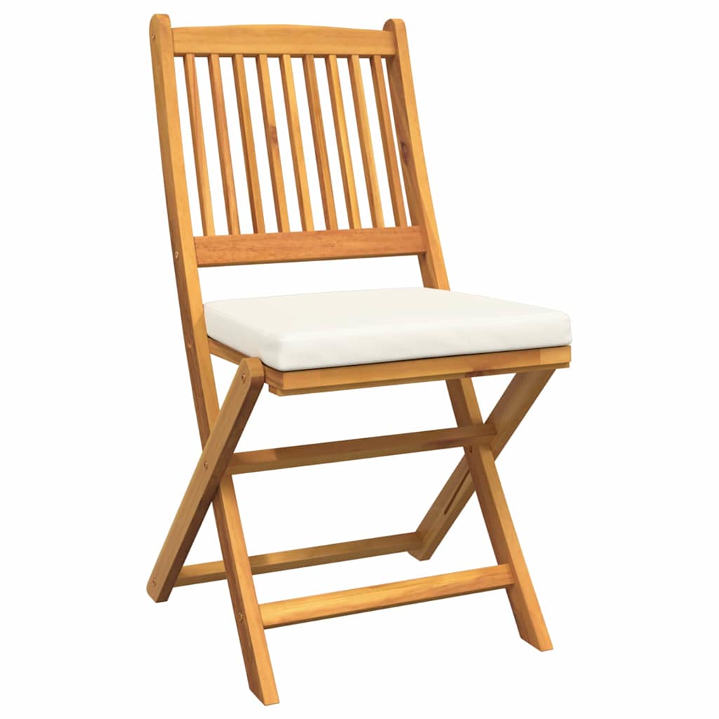 Folding Chair 4 pcs White 49 x 57.5 x 92cm Solid Acacia wood