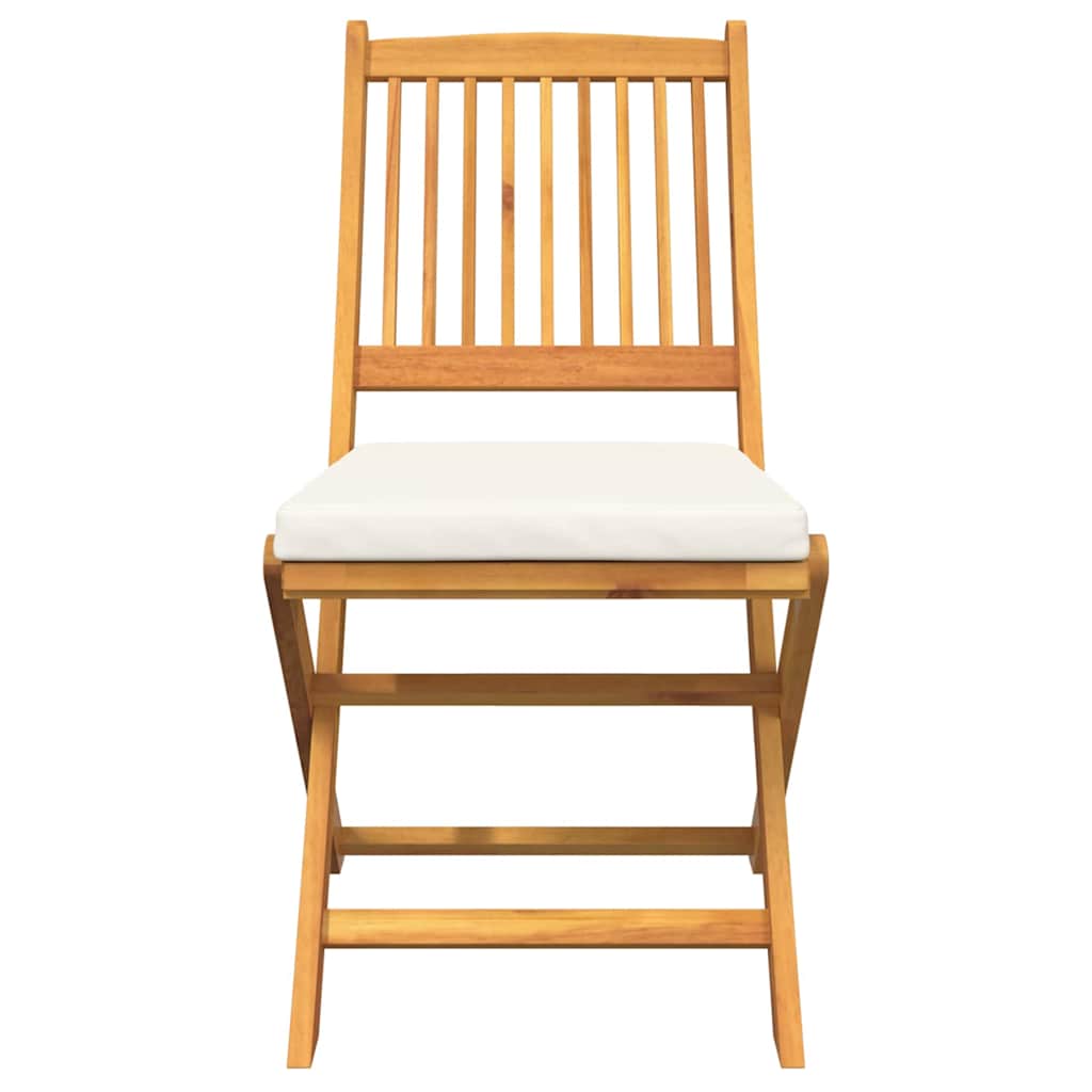 Folding Chair 4 pcs White 49 x 57.5 x 92cm Solid Acacia wood