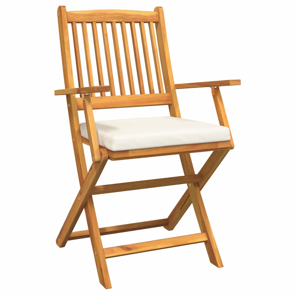 Folding Chair 4 pcs White 49 x 57.5 x 92cm Solid Acacia wood