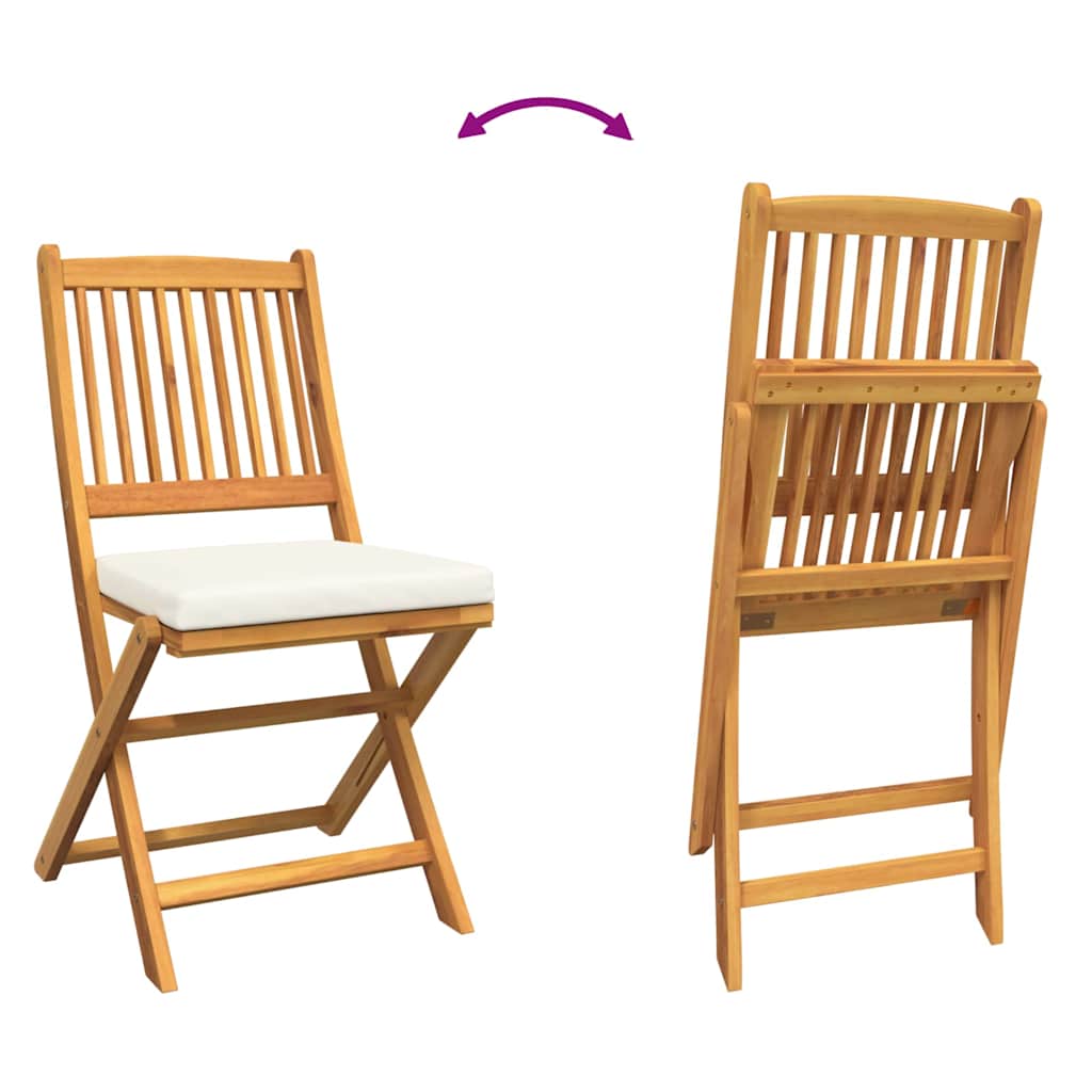 Folding Chair 6 pcs White 49 x 57.5 x 92cm Solid Acacia wood