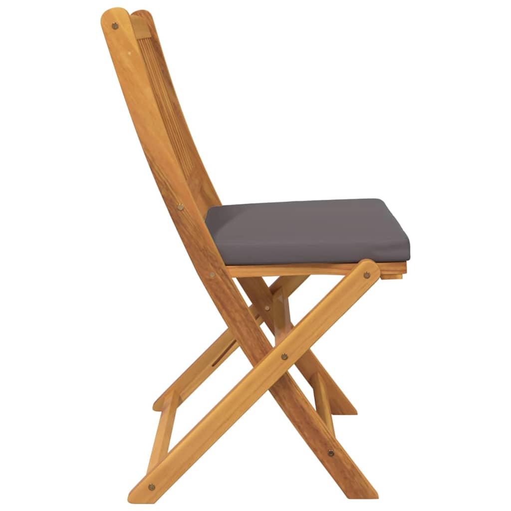 Folding Chair 6 pcs Grey 49 x 57.5 x 92cm Solid Acacia wood