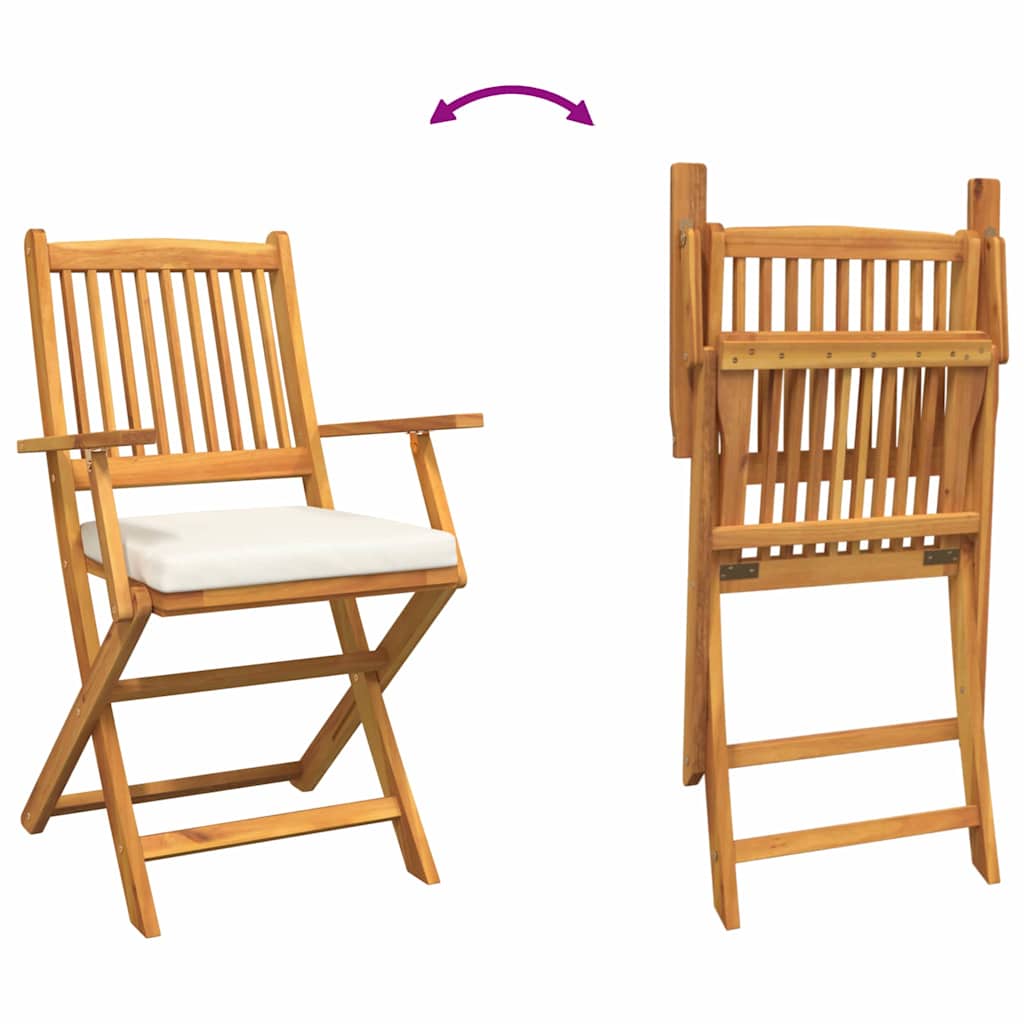 Folding Chair 6 pcs White 49 x 57.5 x 92cm Solid Acacia wood