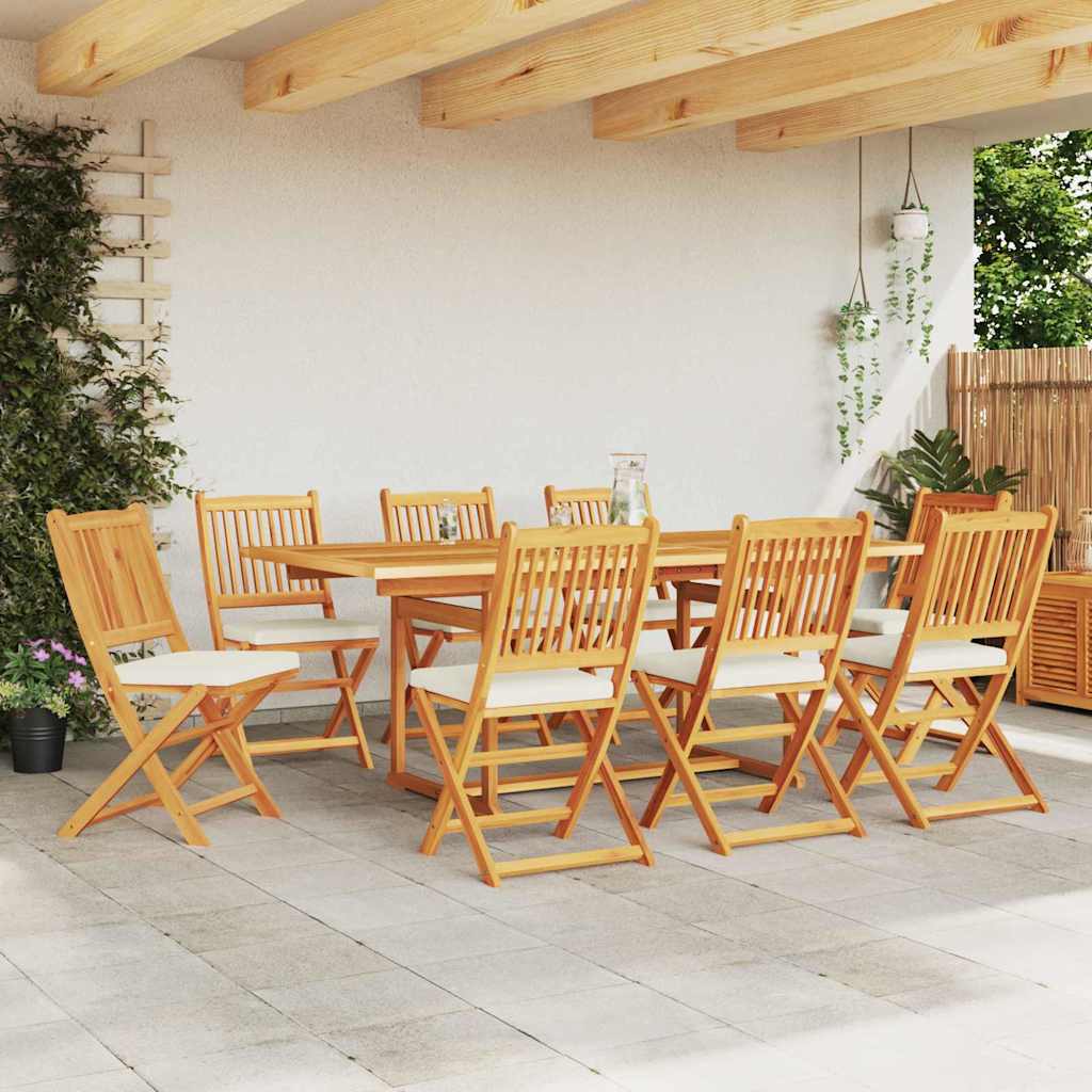 Folding Chair 8 pcs White 49 x 57.5 x 92cm Solid Acacia wood