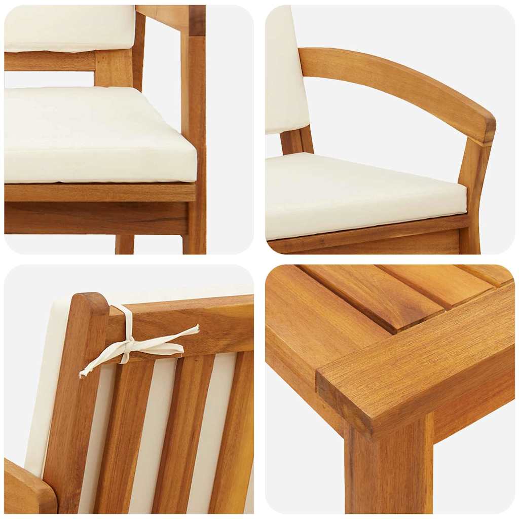 Bistro Set Brown 75 x 45 x 38cm Solid Acacia wood