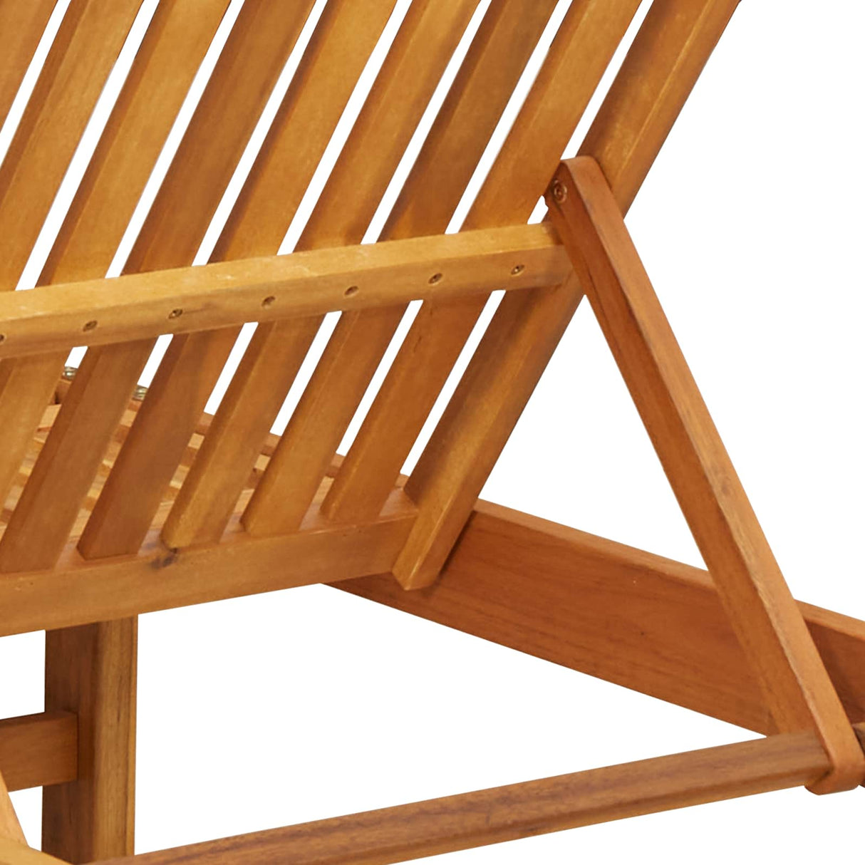 Sun Lounger Reclining Brown 125 x 200 x 84cm Solid Acacia wood