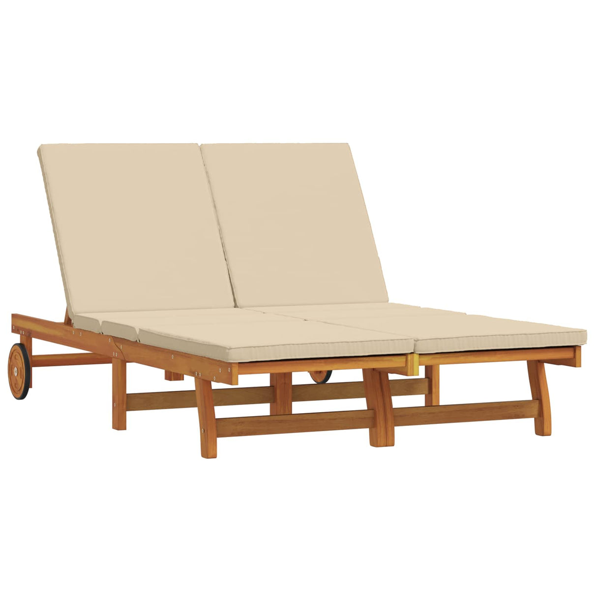 Sun Lounger Reclining Brown 125 x 200 x 84 cm Solid Acacia Wood