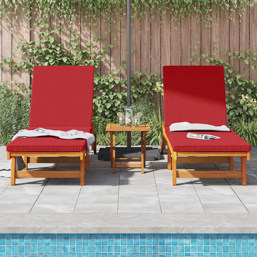 Sun Lounger 2 pcs Brown 63 x 199 x 85cm Solid Acacia wood