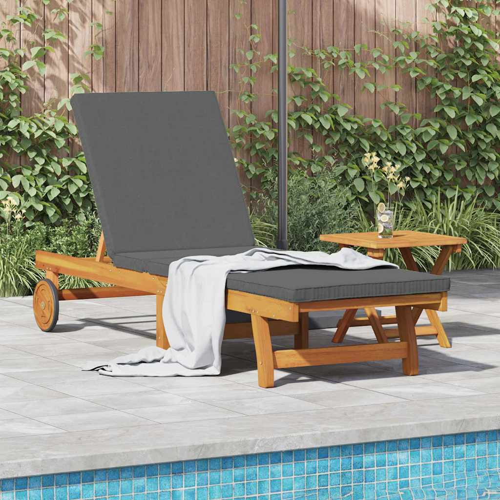 Sun Lounger Reclining 1-person 2 pcs Brown Solid Acacia Wood