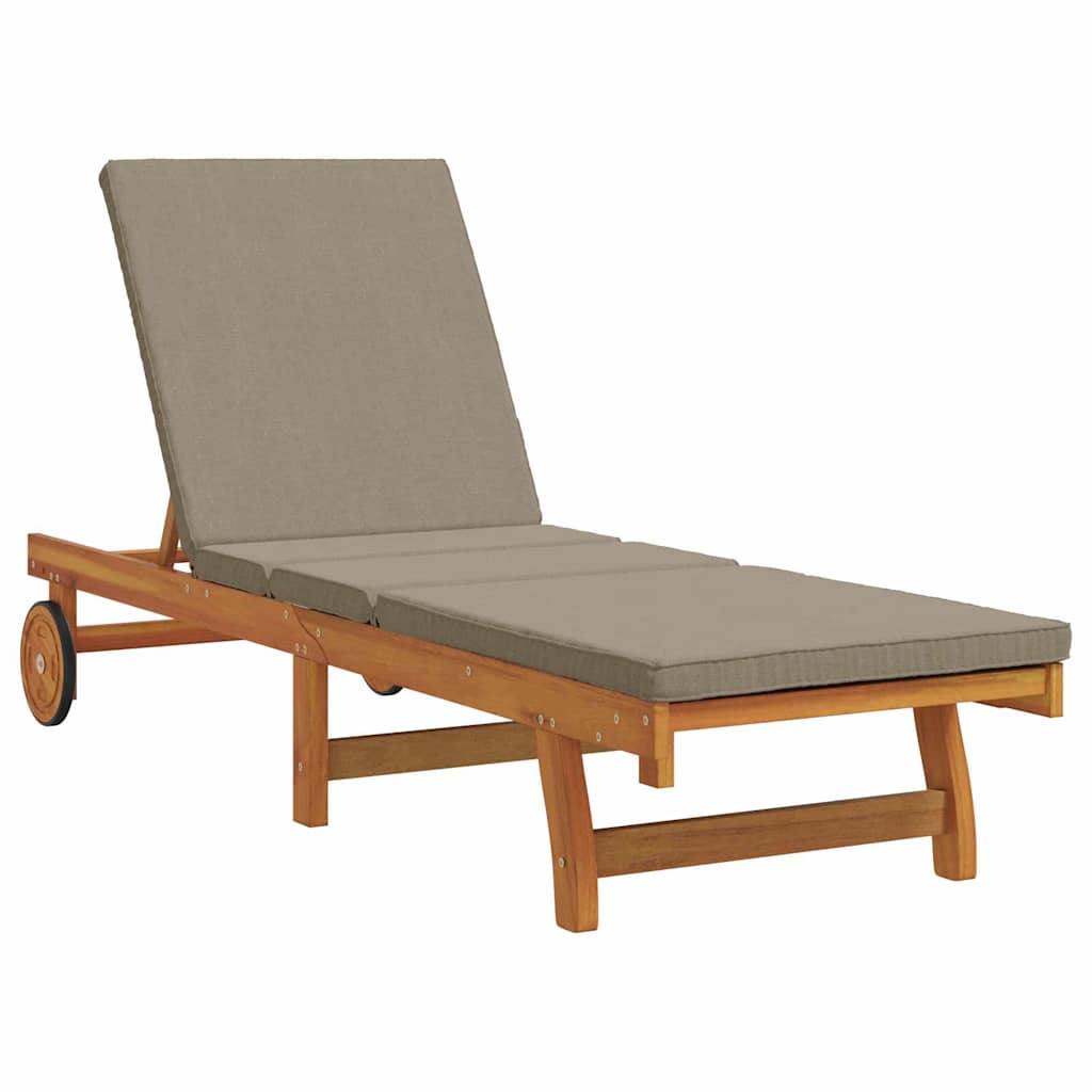 Sun Lounger Reclining 2-person 3 pcs Brown Solid Acacia Wood