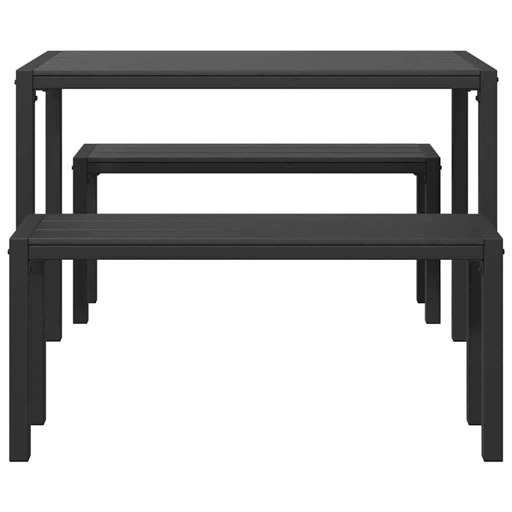 Garden Dining Set with Cushion 3 pcs Anthracite Steel