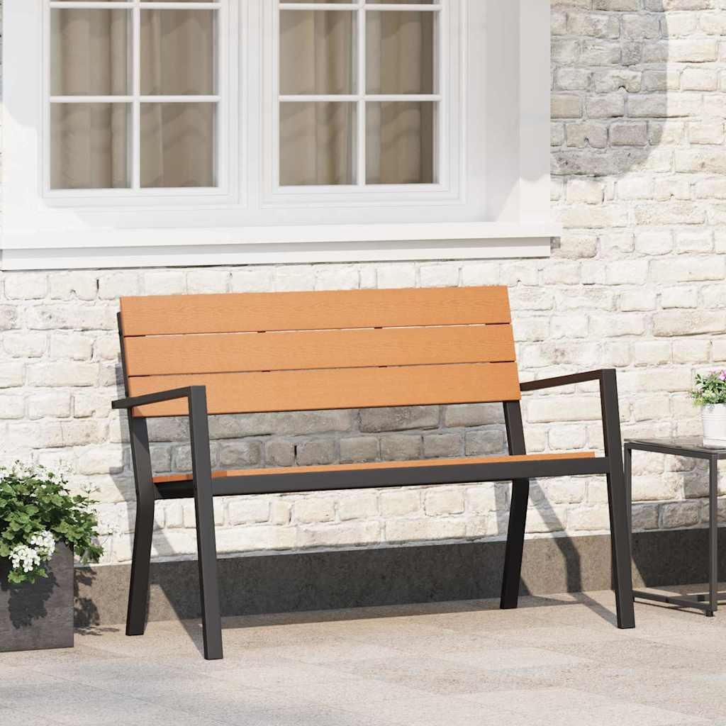 Garden Bench Brown 118 x 54 x 77cm Steel