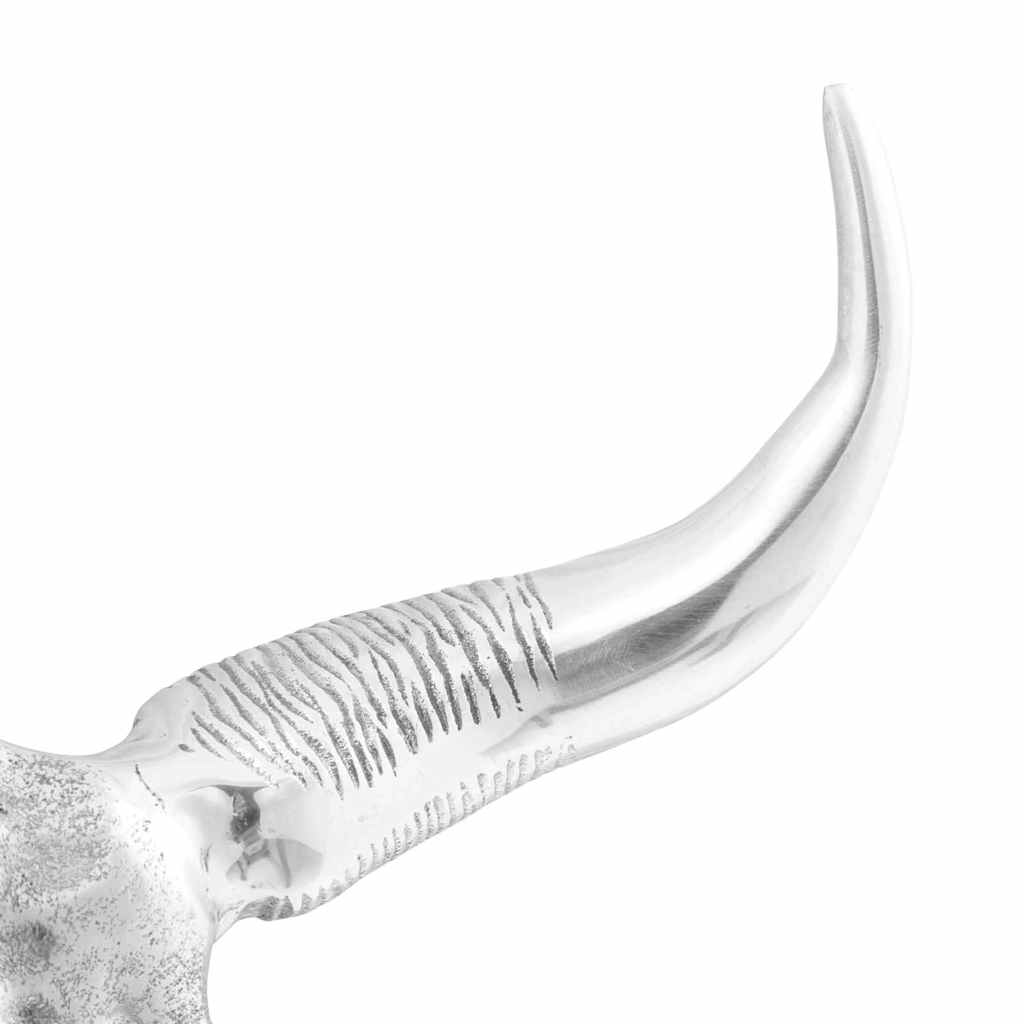 Bull Skull Silver 53 x 11 x 40 cm Aluminium