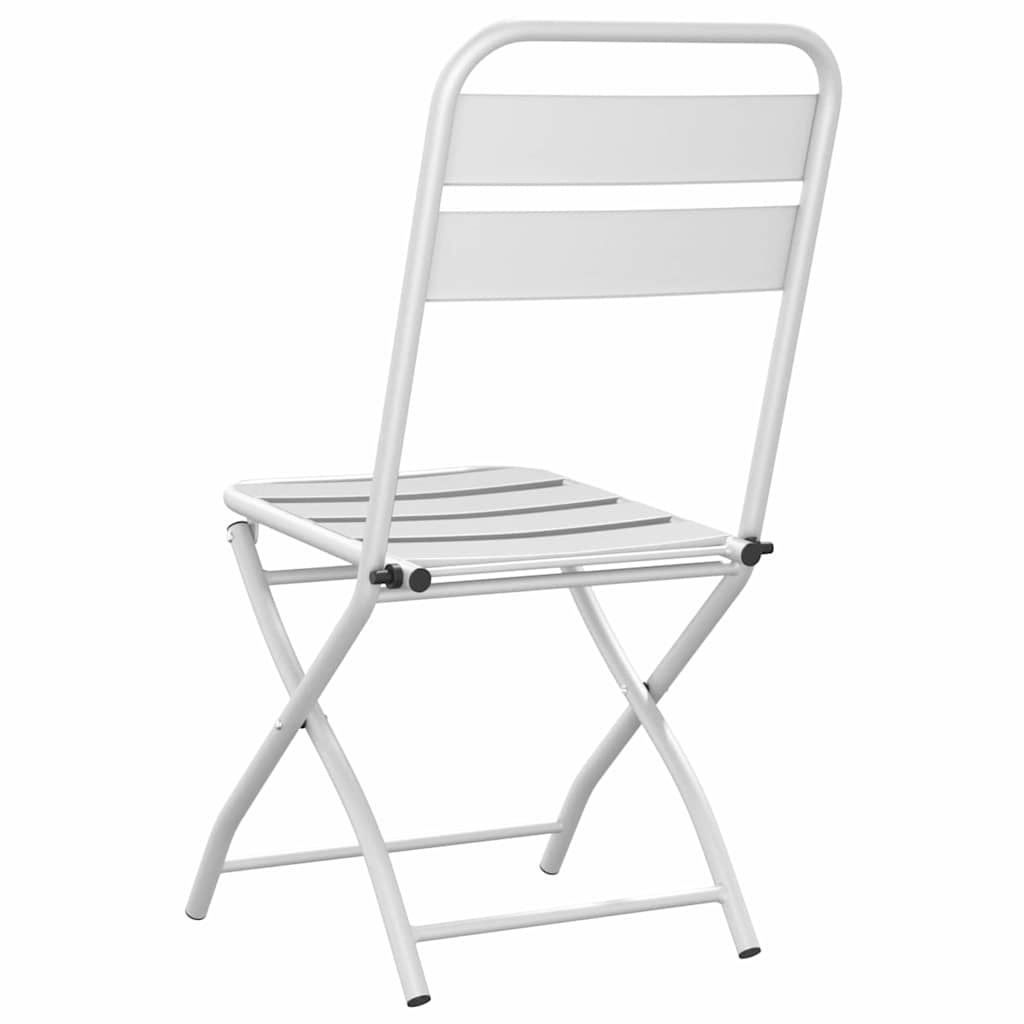 Garden Folding Chair Folding 2 pcs White 55 x 56.5 x 91cm Steel