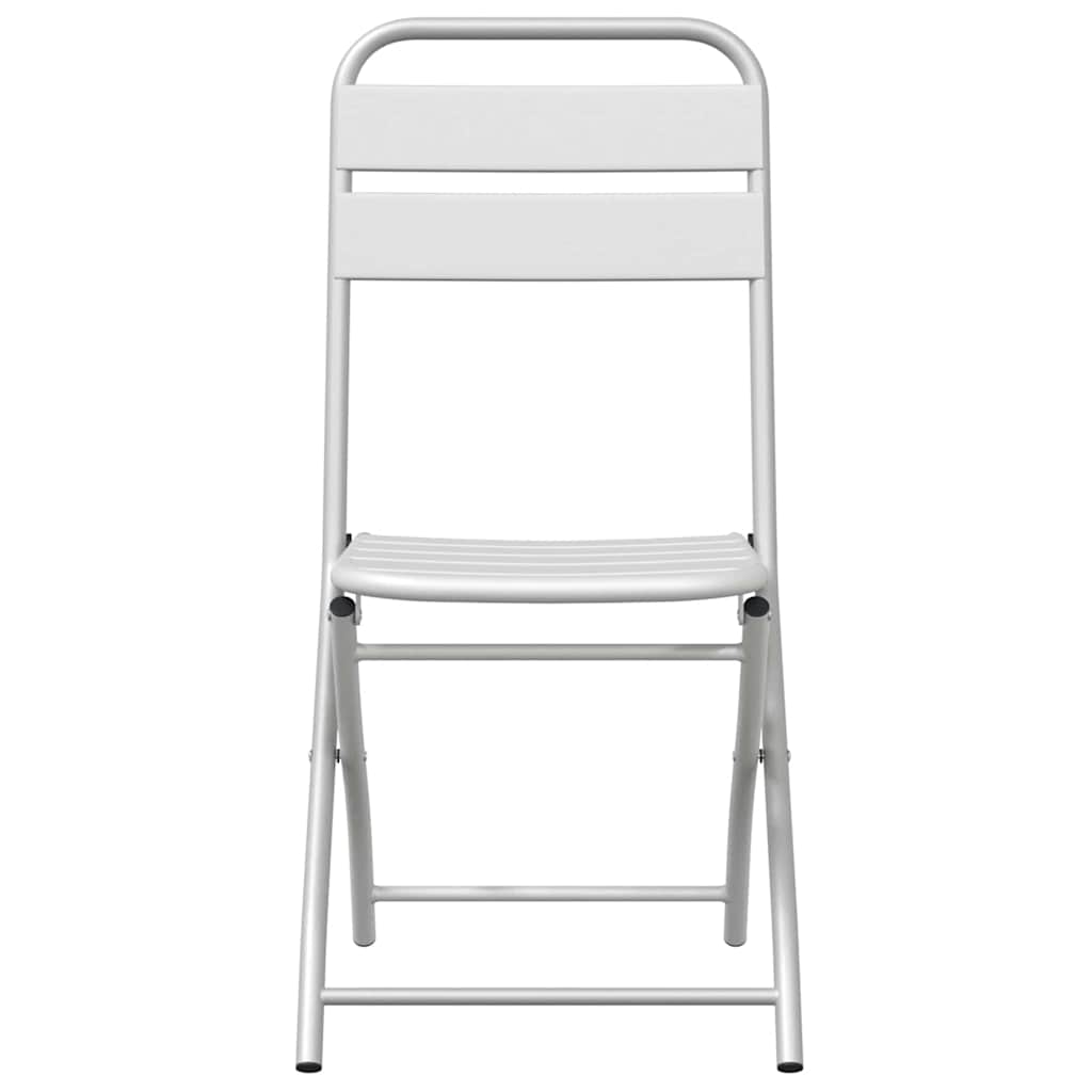 Garden Folding Chair Folding 2 pcs White 55 x 56.5 x 91cm Steel