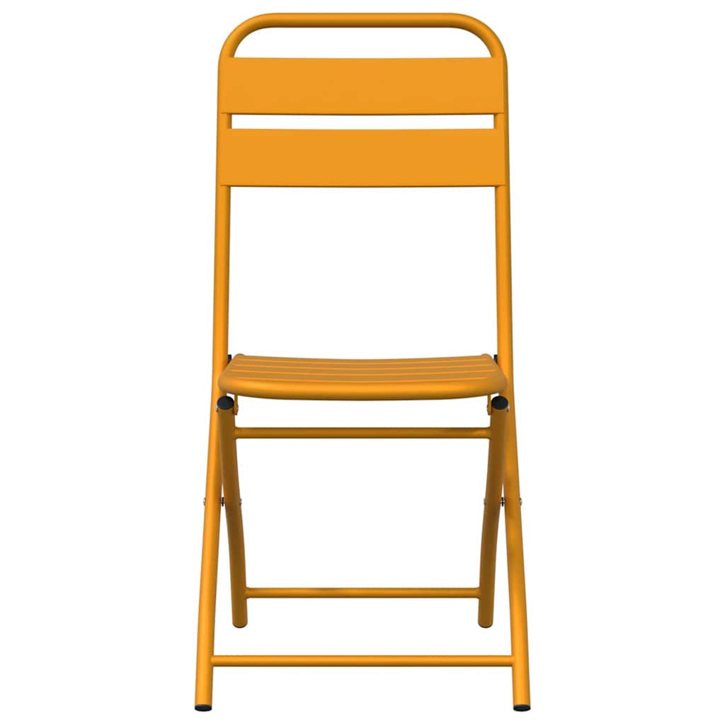 Garden Folding Chair 2 pcs Mustard 55 x 56.5 x 91cm Steel