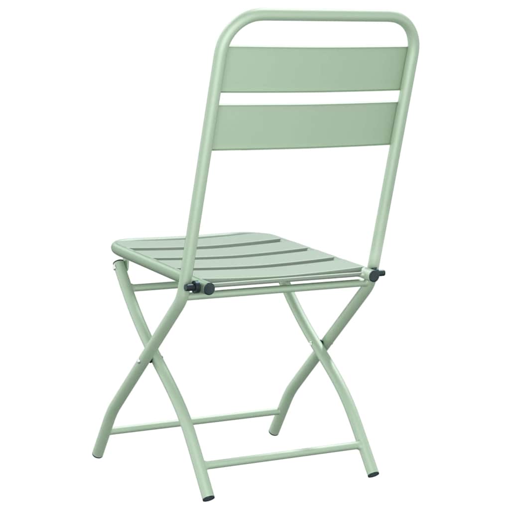 Garden Folding Chair Folding 2 pcs Green 55 x 56.5 x 91cm Steel