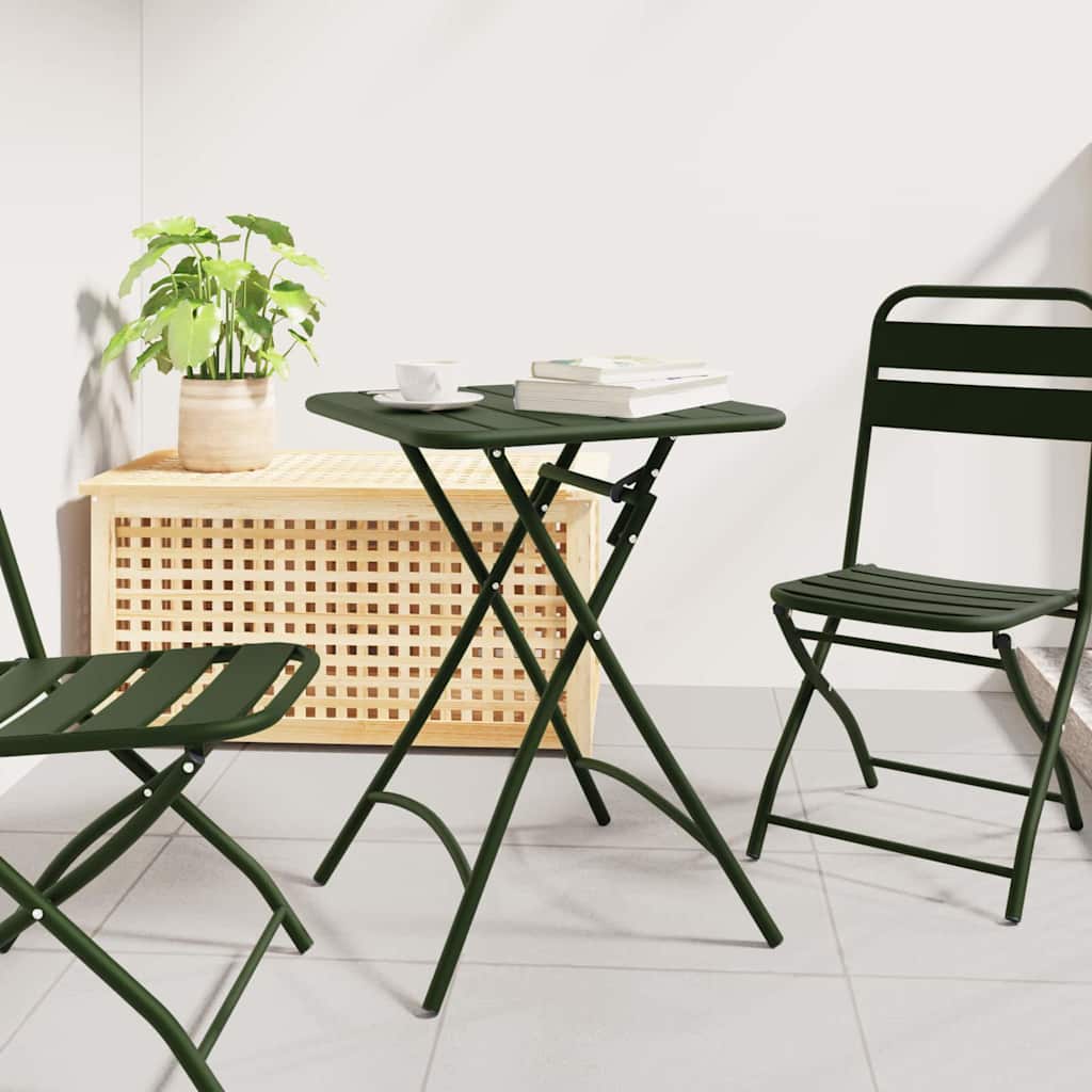 Garden Table Dark green 55 x 55 x 73 cm Powder-coated Steel