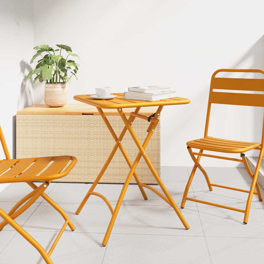 Garden Table Mustard 55 x 55 x 73 cm Powder-coated Steel