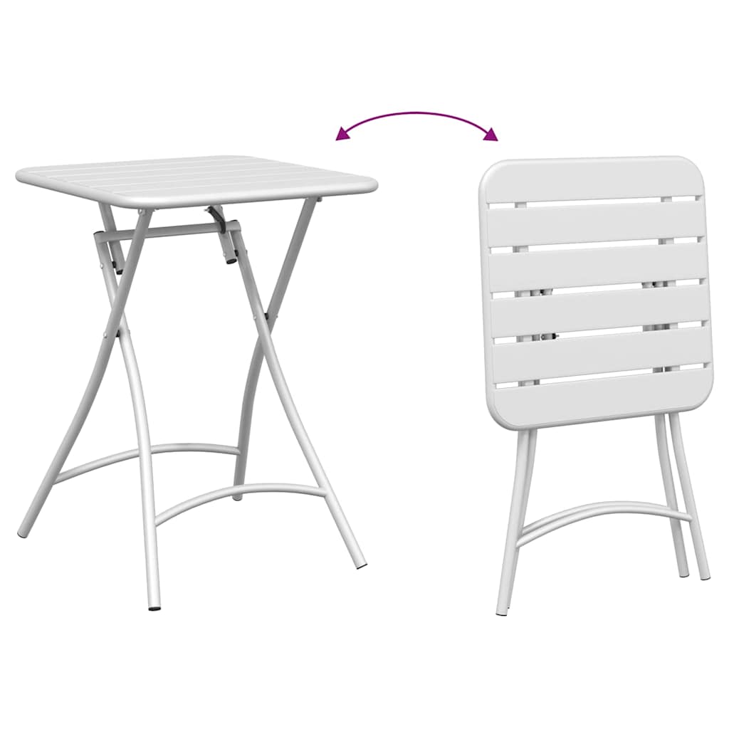 Bistro Set 3 pcs White Steel