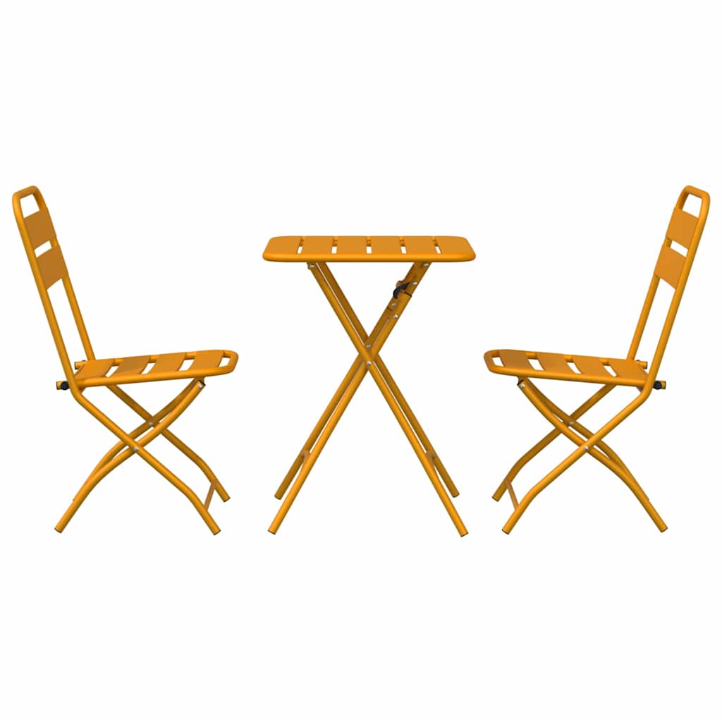 Bistro Set 3 pcs Mustard Steel