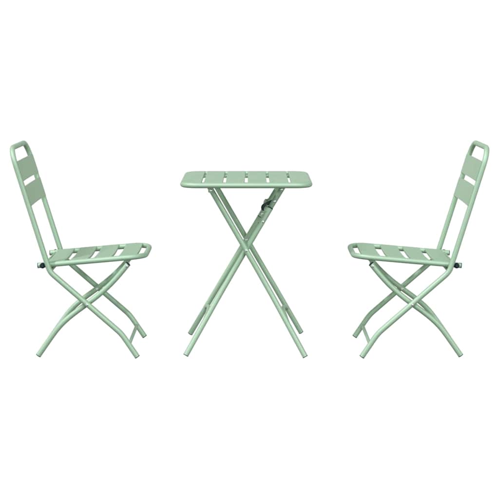 Bistro Set 3 pcs Light mint Steel