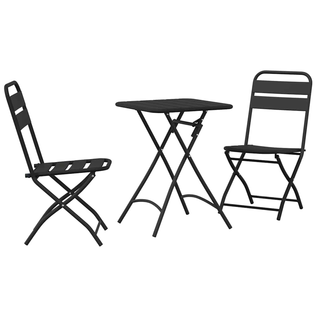 Bistro Set 3 pcs Anthracite Steel