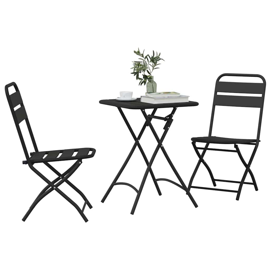 Bistro Set 3 pcs Anthracite Steel