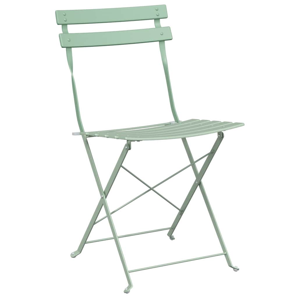 Garden Folding Chair 2 pcs Light Mint 42 x 46 x 82cm Metal