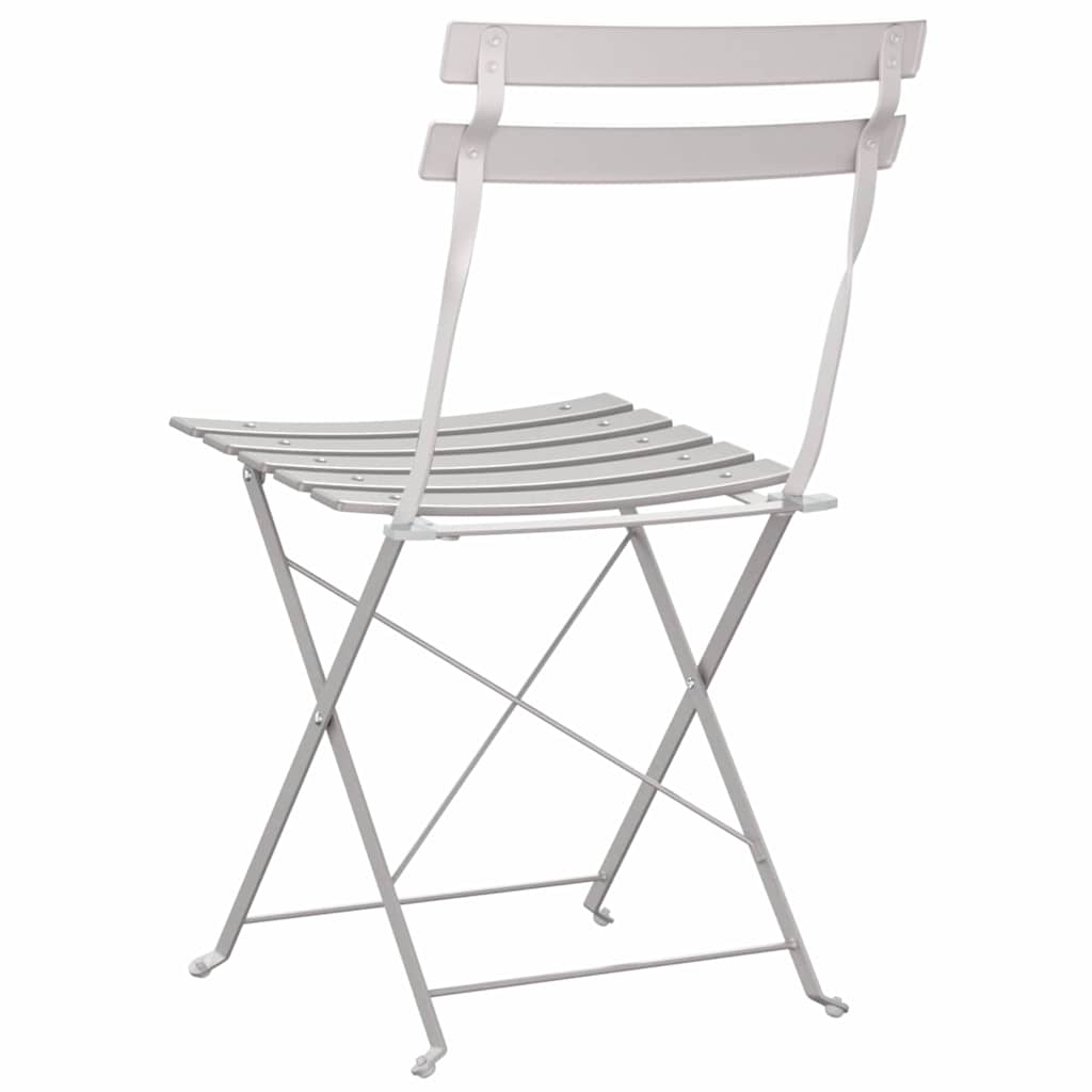 Garden Folding Chair Folding 2 pcs Beige 42 x 46 x 82cm Steel