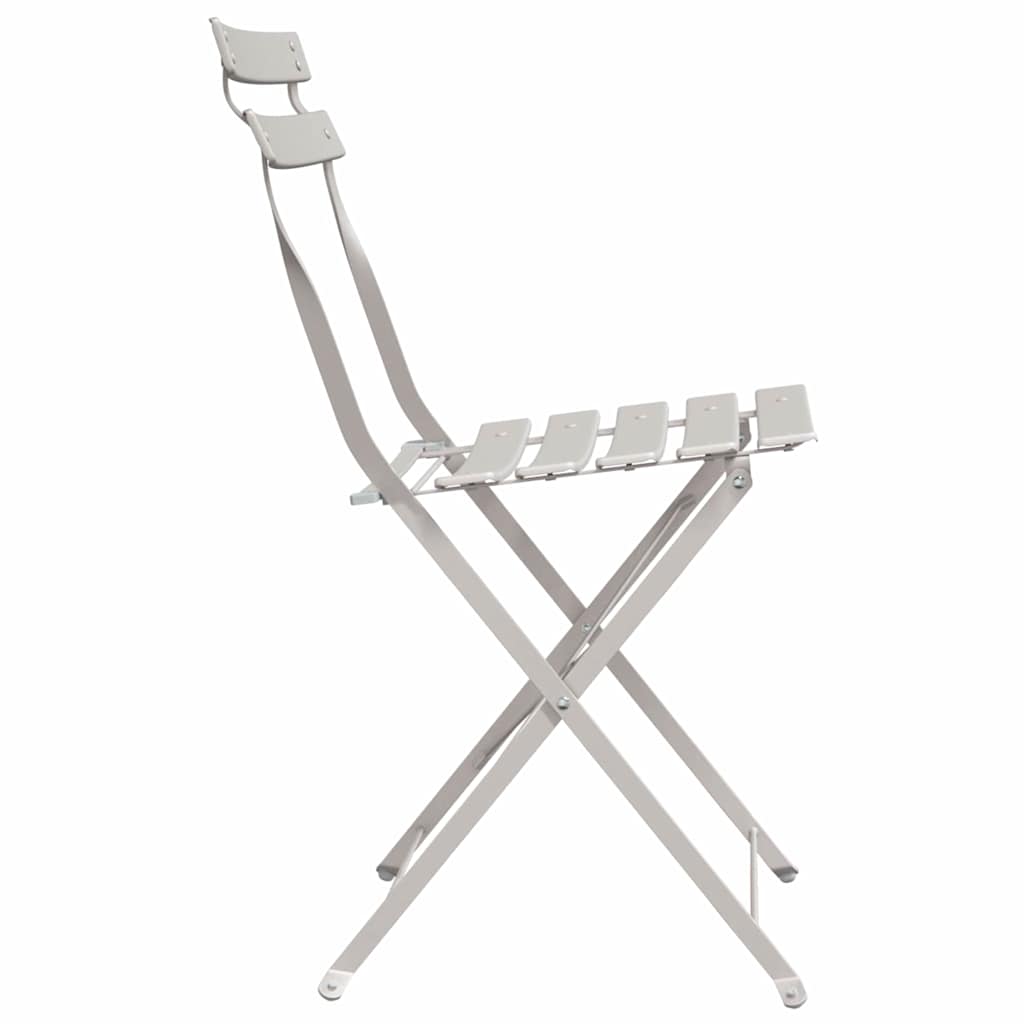 Garden Folding Chair Folding 2 pcs Beige 42 x 46 x 82cm Steel